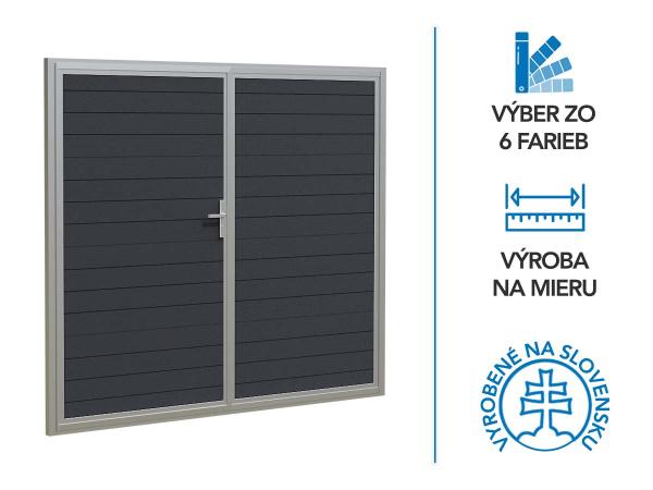 Kétszárnyas garázskapu ETILA WIND | csíkozott panel | hagyományos színek