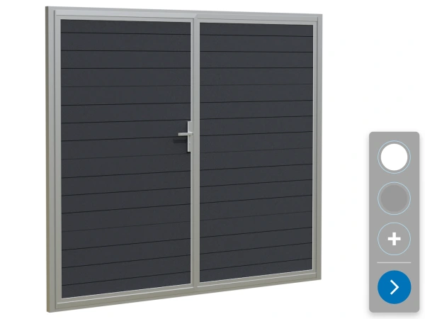 Kétszárnyas garázskapu ETILA WIND | csíkozott panel | hagyományos színek