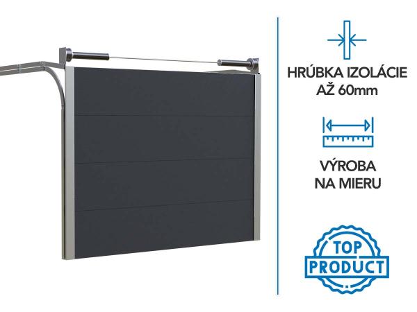 ETILA SILENT THERMO szekcionált garázskapu | 60 mm vastag sima panel | hagymányos színek