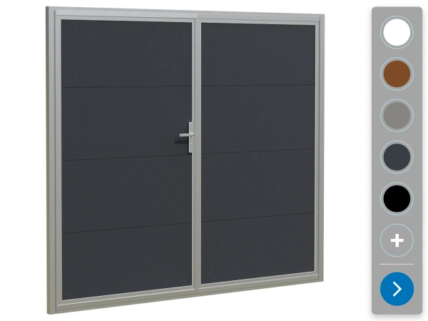 Kétszárnyas garázskapu ETILA WIND | sima panel | hagyományos színek