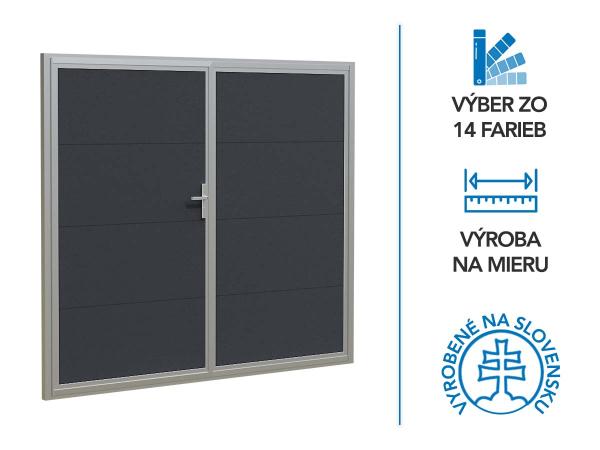 Kétszárnyas garázskapu ETILA WIND | sima panel | hagyományos színek