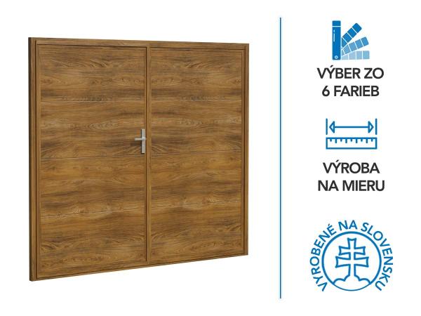 Kétszárnyas garázskapu ETILA WIND | sima panel | fa utánzat