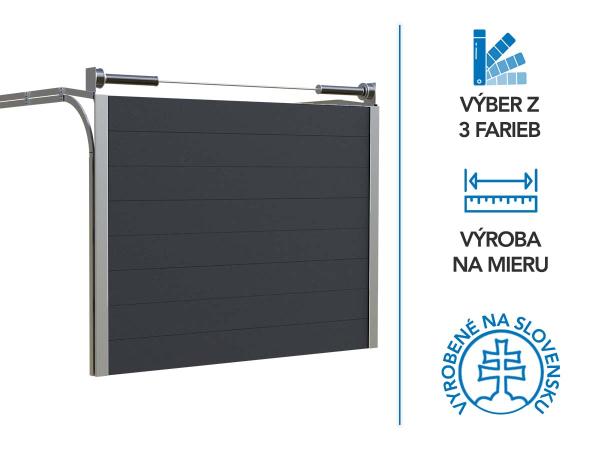 ETILA SILENT szekcionált garázskapu | csíkos panel | hagyományos színek