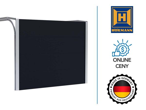 HÖRMANN RenoMatic garázskapu | L préselt minta | fekete matt - RAL 9005DM